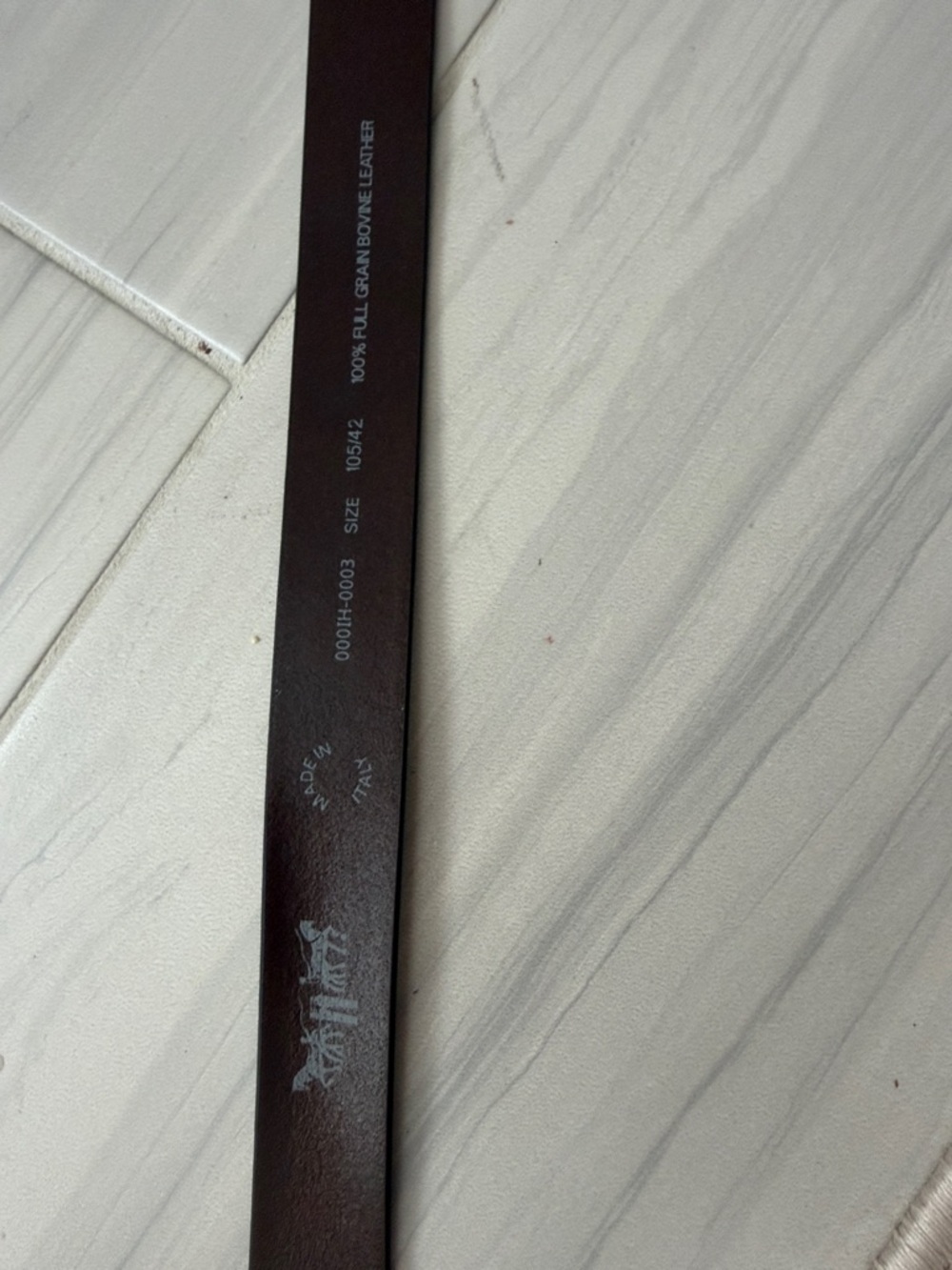 Levi's Dark Brown Tooled Leather Belt with Silver Buckle - Picture 6 of 8